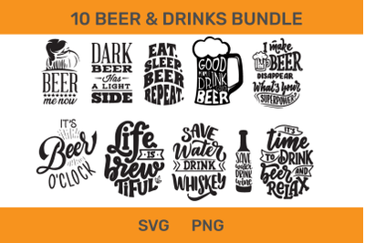 10 motivational SVG Bundle,beer, drinks Quotes Svg,