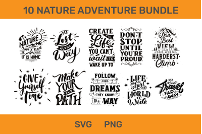 10 motivational nature SVG Bundle, inspirational Quotes Svg