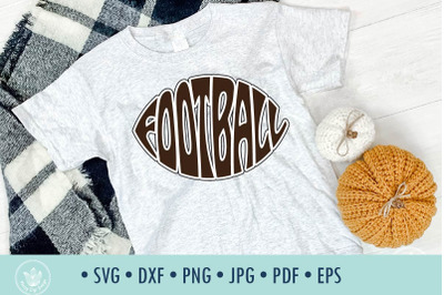 Football svg lettering in Oval Football shape