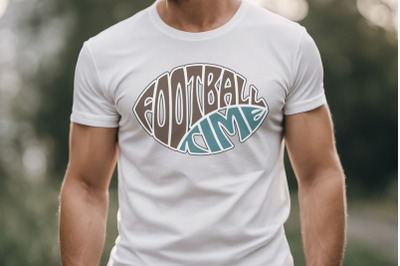 Football time SVG lettering in Oval Football shape