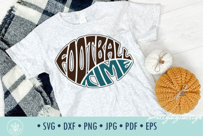 Football time SVG lettering in Oval Football shape