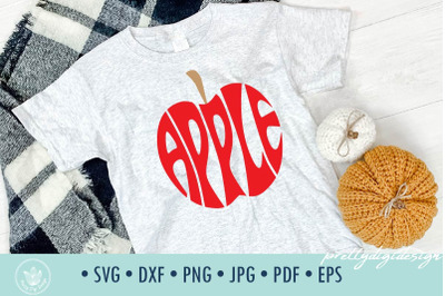 Apple fruit SVG typography design