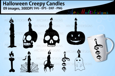 Halloween creepy candles