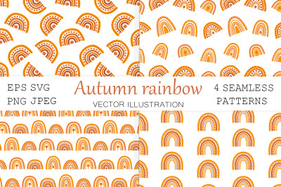 Autumn rainbow pattern. Rainbow pattern. Autumn pattern