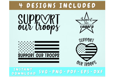 Support Our Troops SVG - 4 Designs