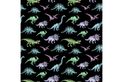 Dino watercolor seamless pattern. Dinosaurs pattern. Dino baby pattern