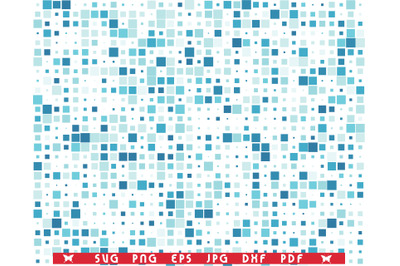 SVG Blue Squares, Seamless pattern digital clipart