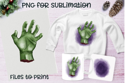Zombie Hand sublimation. Design for printing