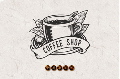Coffee Shop Simple Classic Silhouette Logo