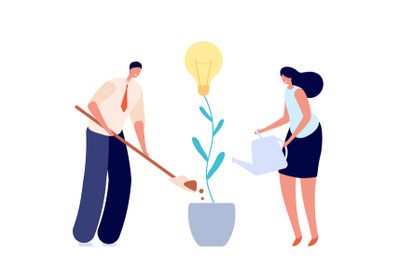 People growth idea. Growing innovation, teamwork or investment in futu