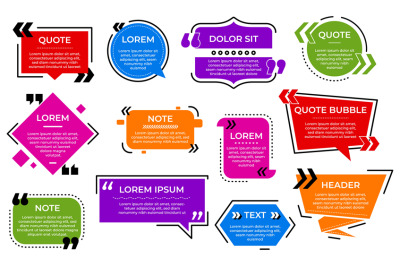 Quote bubble. Texting template, text sign box sentences. Web testimoni