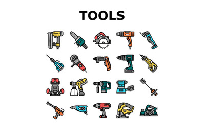 Tools For Building And Repair Icons Set Vector