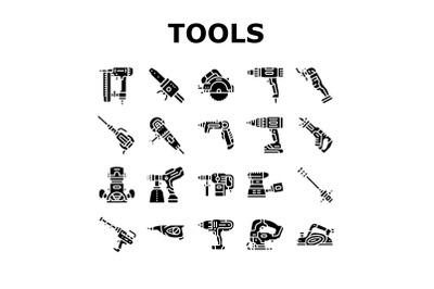 Tools For Building And Repair Icons Set Vector