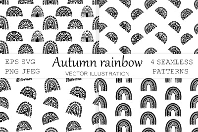 Autumn rainbow pattern. Rainbow pattern. Autumn pattern