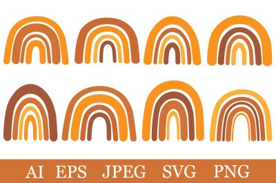 Orange Rainbow. Rainbow graphic. Rainbow SVG. Rainbow vector