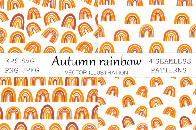 Orange Rainbow pattern. Rainbow wallpaper. Rainbow SVG