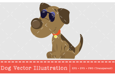 Dog Vector Illustration With Sunglass