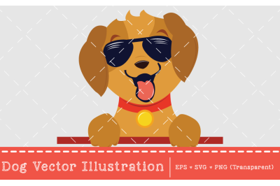 Dog Vector Illustration With Sunglass
