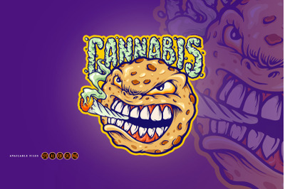 Cookies Smoke Cannabis Mascot Illustrations