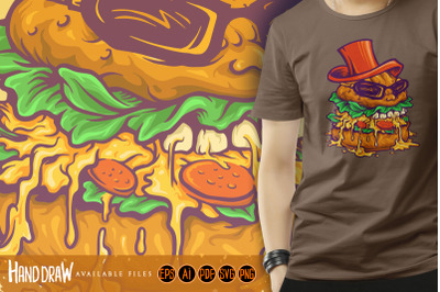 Logo Badass Burger Fast Food Mascot