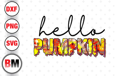 Hello Pumkin Tie Dye PNG&2C; JPG Files