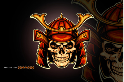 Japan Skull Samurai Warrior Mascot