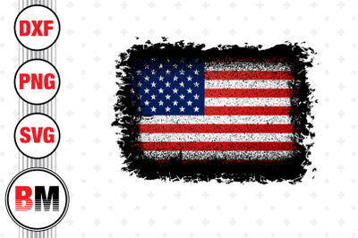 Distressed Rectangle American Flag PNG, JPG Files