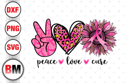 Peace Love Cure Sunflower PNG Files
