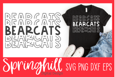 Bearcats School Sports Team Mascot T-Shirt SVG PNG DXF &amp; EPS Cut Files