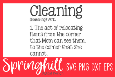 Cleaning Definition SVG PNG DXF &amp; EPS Design Cutting Files
