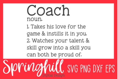 Coach Definition SVG PNG DXF &amp; EPS Design Cutting Files