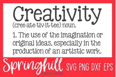 Creativity Definition SVG PNG DXF &amp; EPS Design Cutting Files