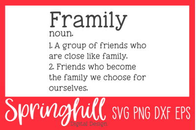 Framily Definition SVG PNG DXF &amp; EPS Design Cutting Files