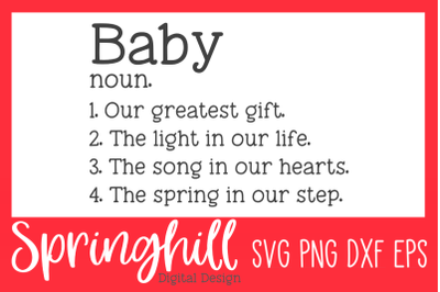 Baby Definition SVG PNG DXF &amp; EPS Design Cutting Files