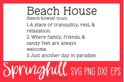 Beach House Definition SVG PNG DXF &amp; EPS Design Cutting Files