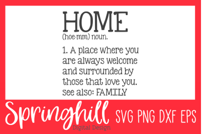 Home Definition SVG PNG DXF &amp; EPS Design Cutting Files