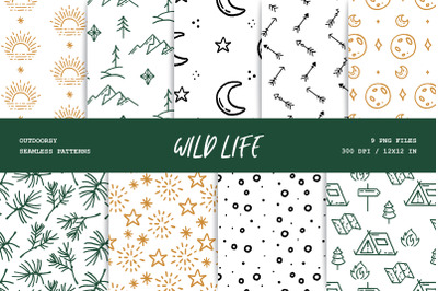 Wild Life Seamless Patterns