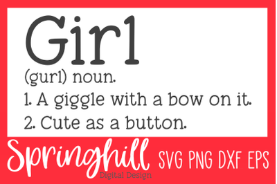 Girl Definition SVG PNG DXF &amp; EPS Design Cutting Files