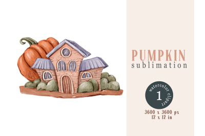Halloween pumpkin sublimation/ fall clipart - 1 png file