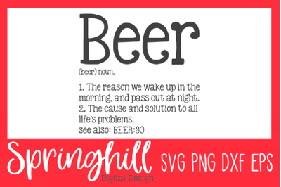 Beer Definition SVG PNG DXF &amp; EPS Design Cutting Files