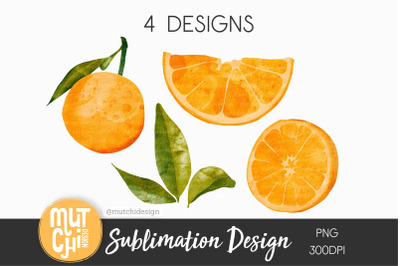 Orange Fruit Sublimation Design