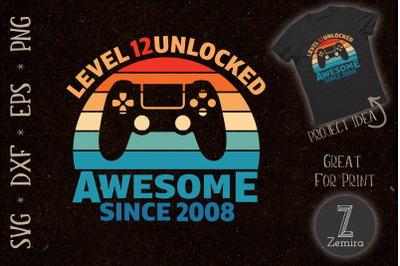 12th Birthday Awesome Gamer SVG