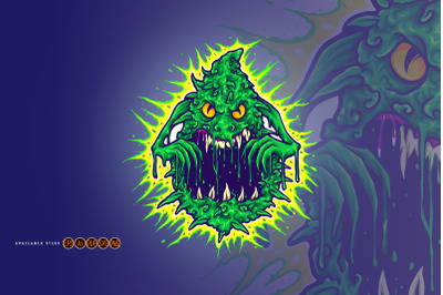 Ghost Cannabis Weed Monster Illustrations