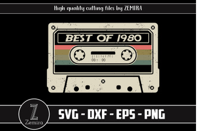 Best Of 1980 40th Birthday Cassette SVG