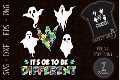 Halloween Autism Awareness Boo Ghost