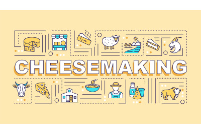 Cheesemaking word concepts banner