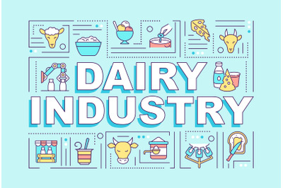 Dairy industry word concepts banner