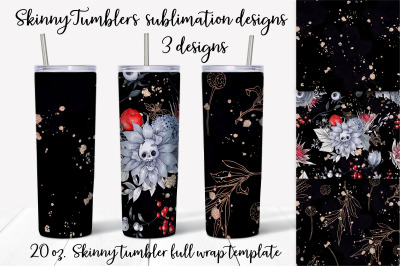 Halloween sublimation design. Skinny tumbler wrap design.