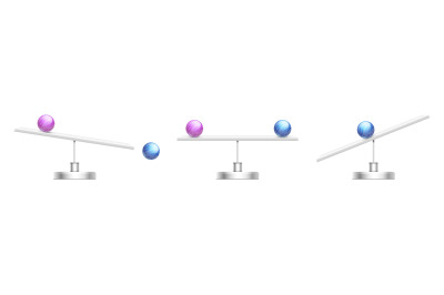 Save balance. Abstract scale, gender gap or inequality metaphor. White