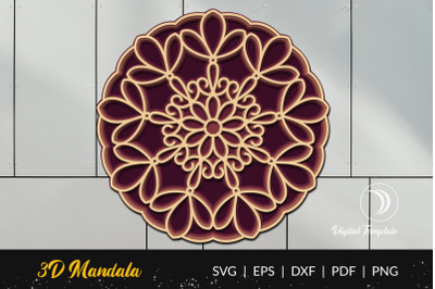 3D Mandala SVG Cut File